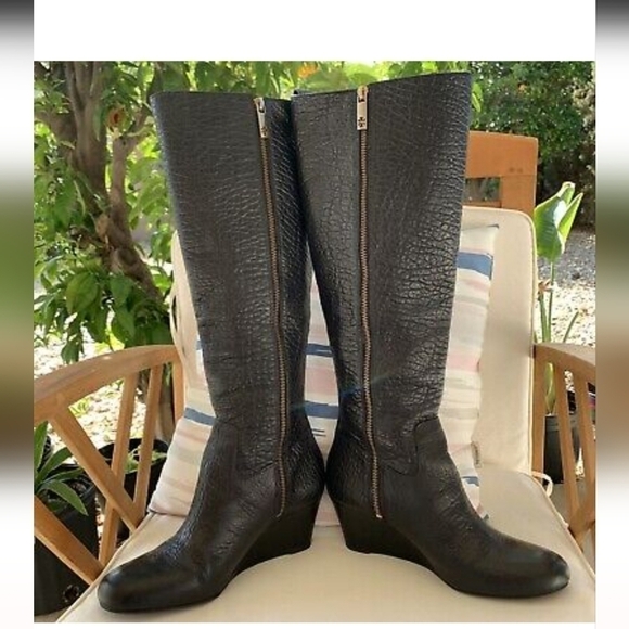 TORY BURCH HELDIN LEATHER‎ WEDGE  BOOTS - Picture 10 of 16